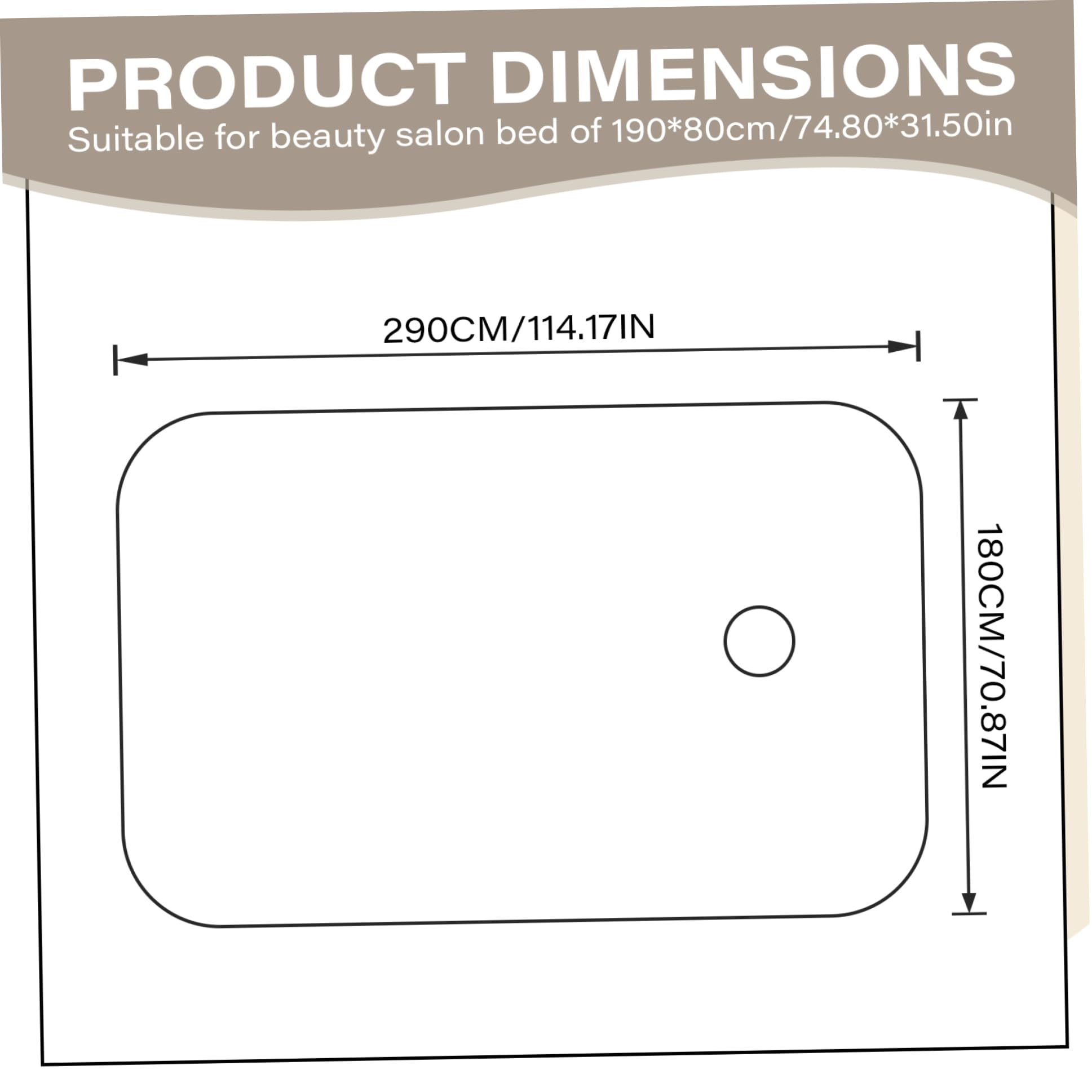 Couvre-table de massage, 190x80cm coussin de lit de cils avec trou de visage, drap de lit de massage, jupe de table de massage de couleur pour massage du salon (kaki)