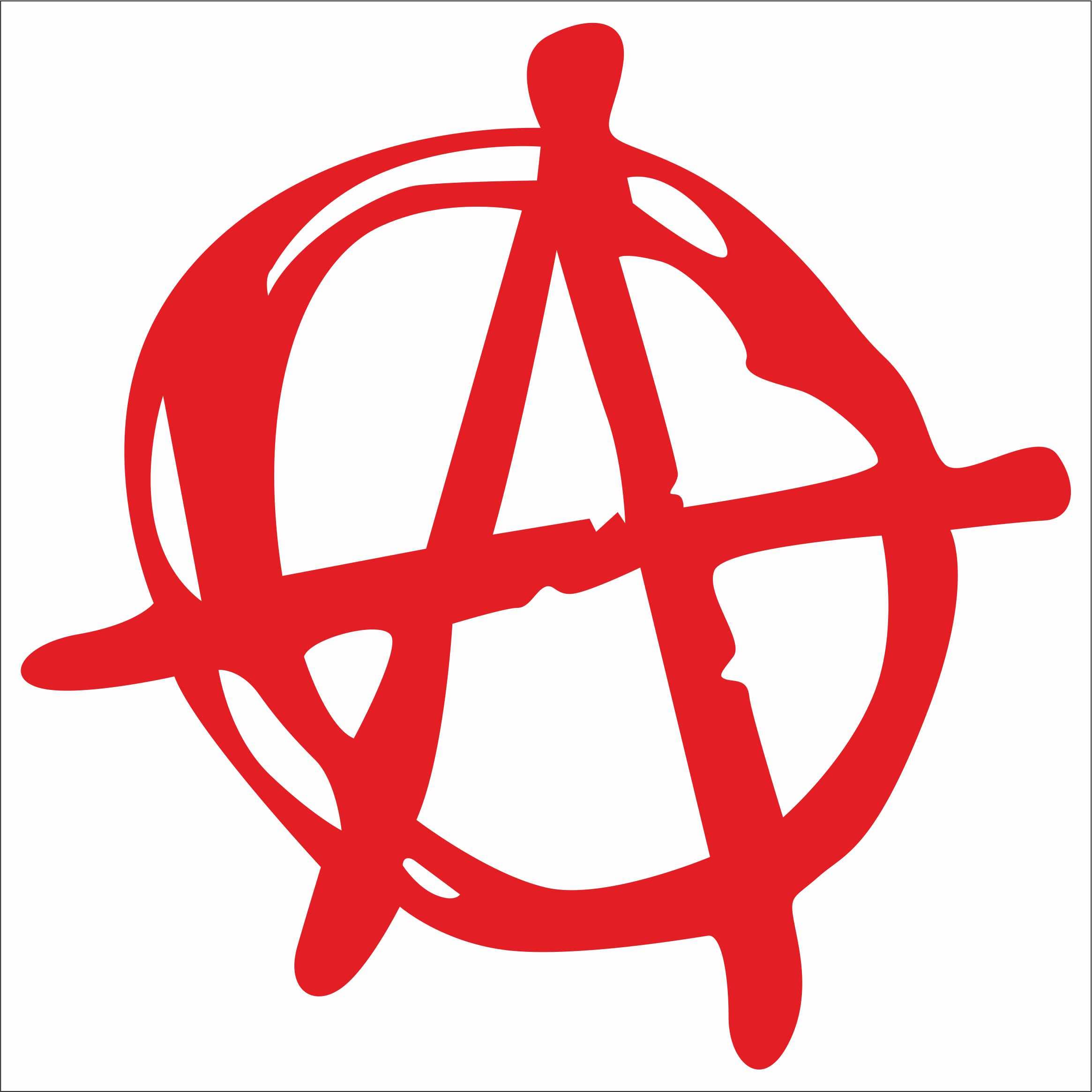 INDIGOS UG Sticker/Decal - JDM - Die cut - Anarchy Decal Window Laptop Vinyl Sticker - red - 88mmx88mm - Car Laptop Tuning gift