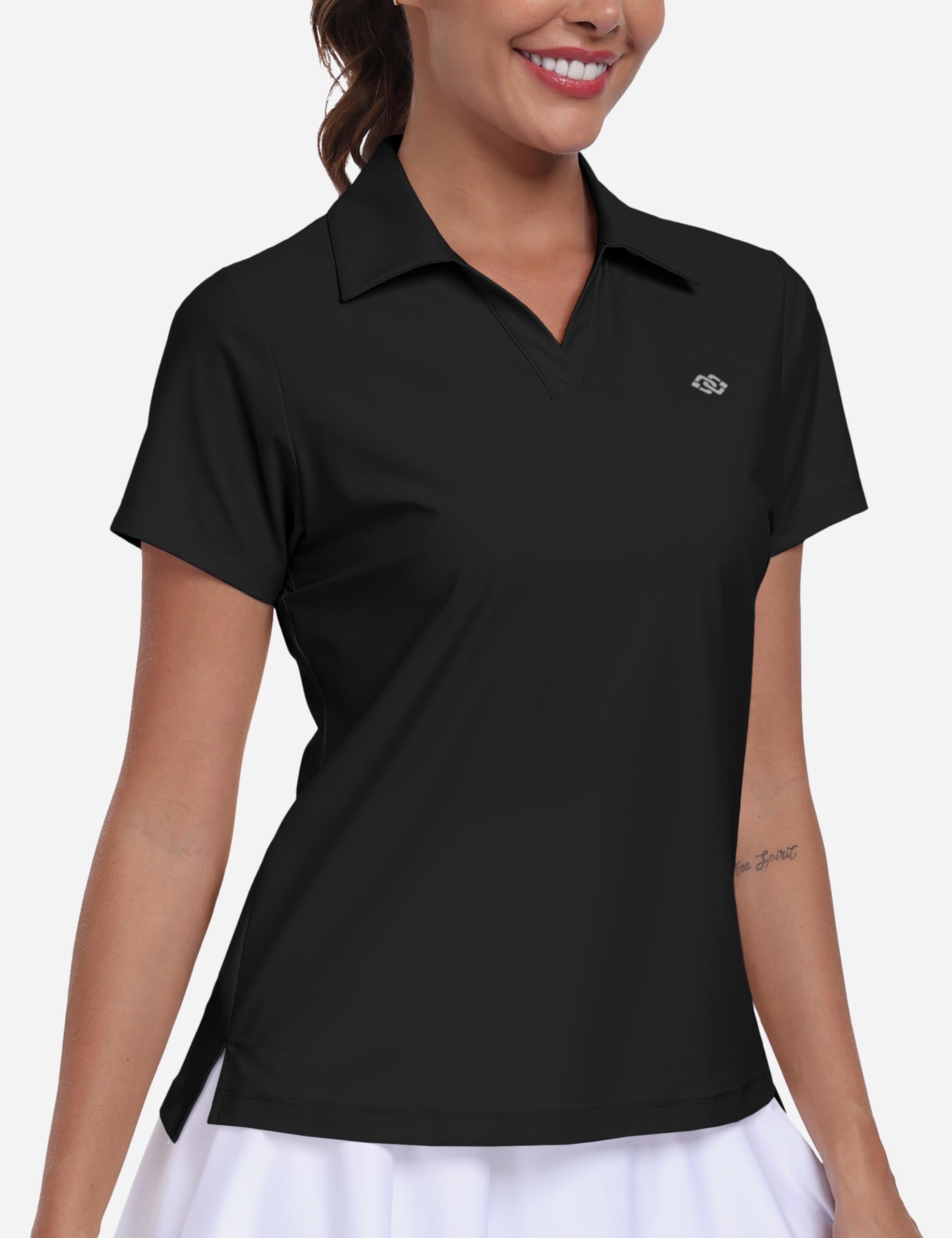 MoFiz Polo de Mangas Cortas Algodón Camiseta de Golf Trabajo Cremallera