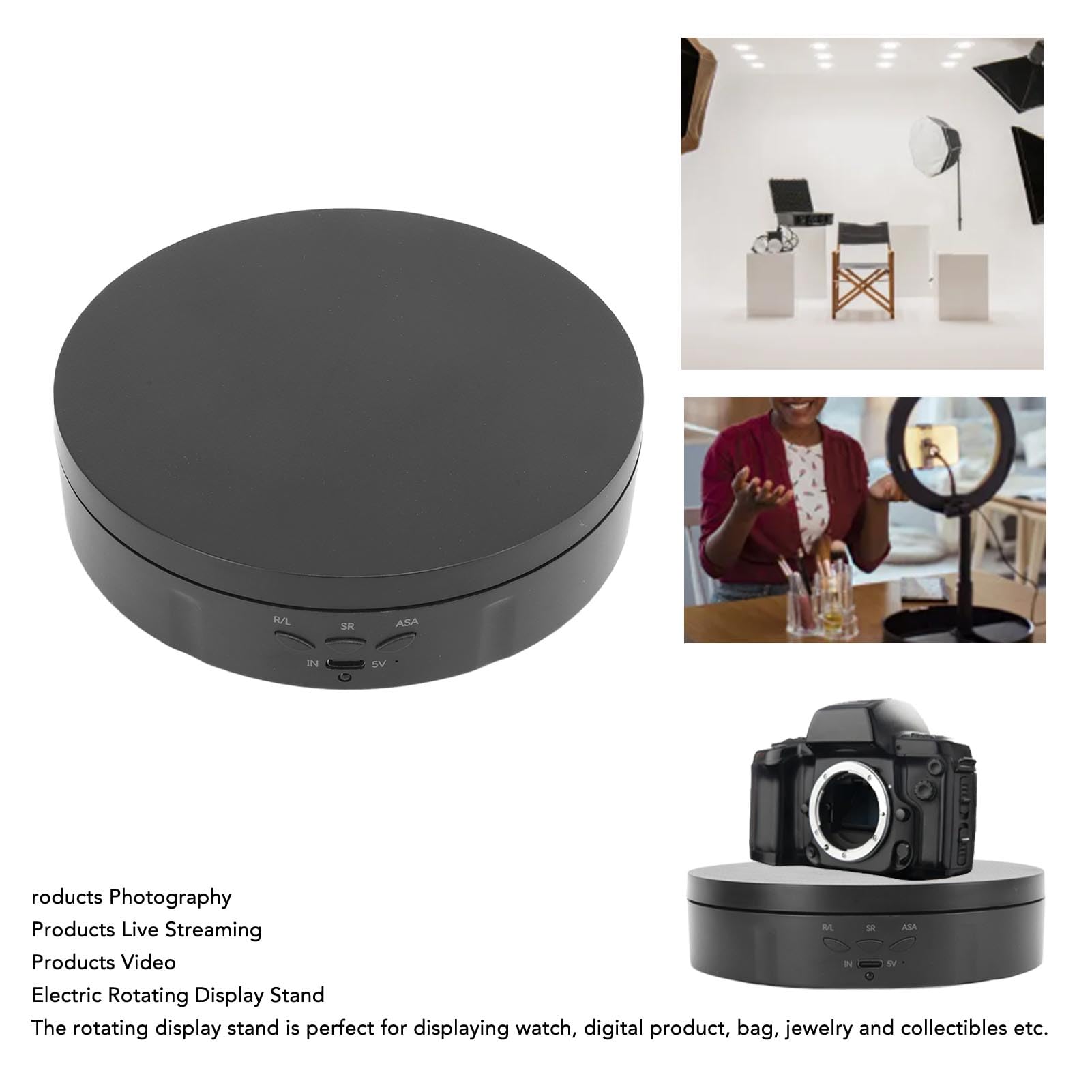 Piattaforma Girevole Motorizzata Zalati - Espositore Rotante A 360° Con Base A Specchio - Foto 4