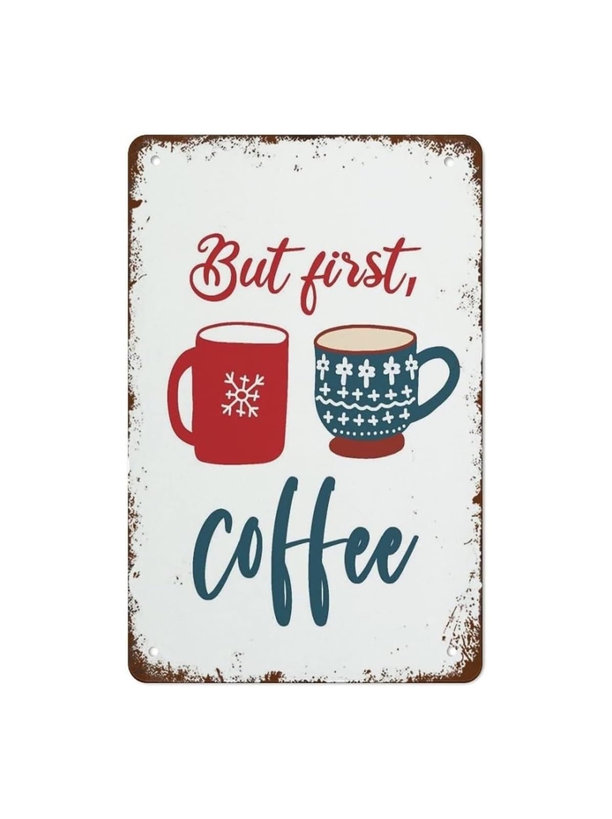 NWPNLXEA Vintage Coffee Metal Tin Sign Retro Cafe Wall Decor Hanging Plaque for Coffee Bar Kitchen Diner Home Cafe Decor (8 X 12 inch)