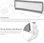 LIVINGbasics 71'' Extra Long Bed Rail for Baby and Toddler | 180cm - Covers Full Twin Bed Side, Fits 4.7"-12" Mattresses, Swing-Down Bumper Bedrail, Reinforced Anchor Safety System