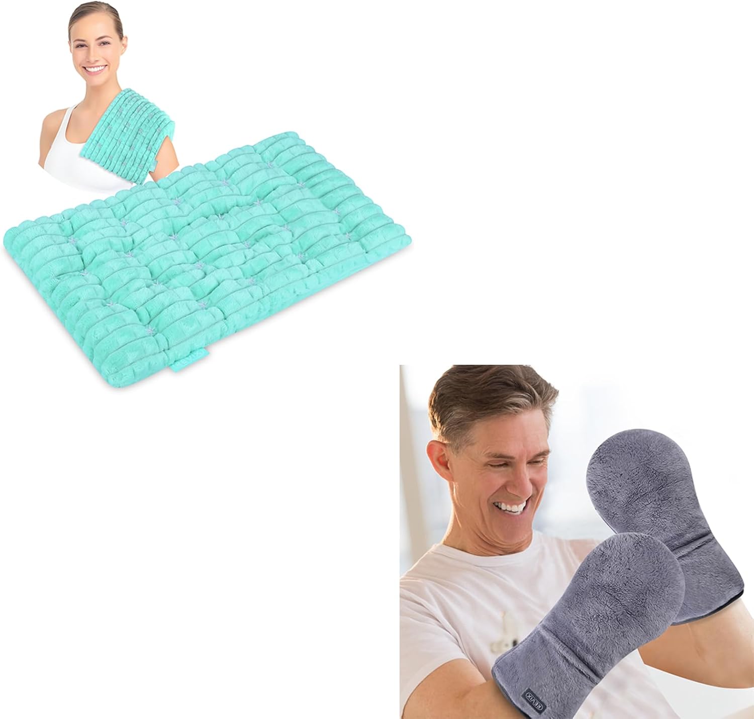 REVIX Microwavable Heating Pads 8 * 14" and Heated Mitts for Arthritis and Hand Therapy