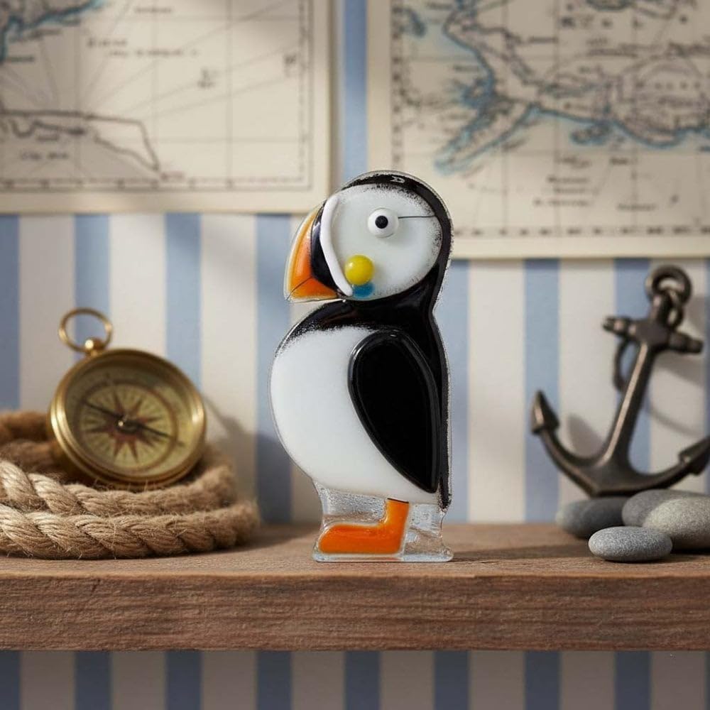 Nobile Glassware Fused Glass Puffin l 3084-25