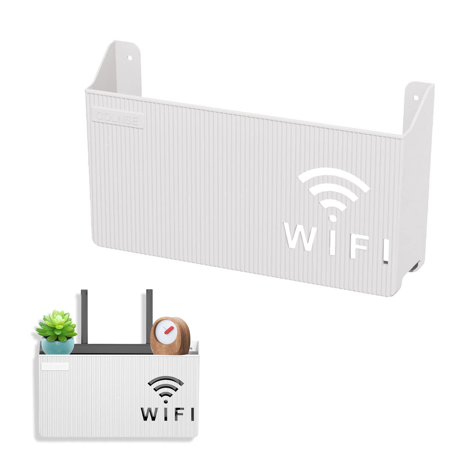 YEJAHY Boîte de Rangement pour Routeur WiFi, Support Mural avec Design Élégant et Gain de Place