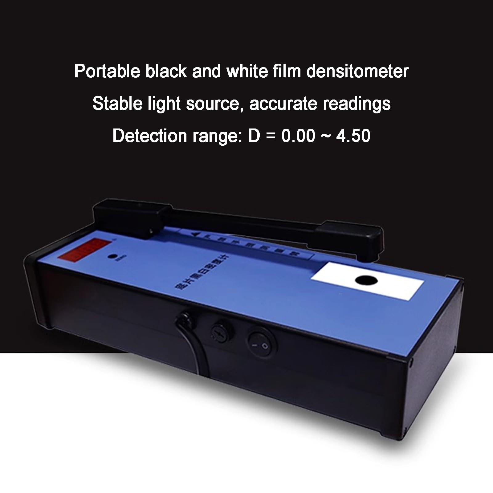 Densitómetro de 220 V para película, medidor de Densidad de transmisión con Brazo de extensión de 185 mm, Rango de 0 a 4,5 D, Apertura de 2 mm.