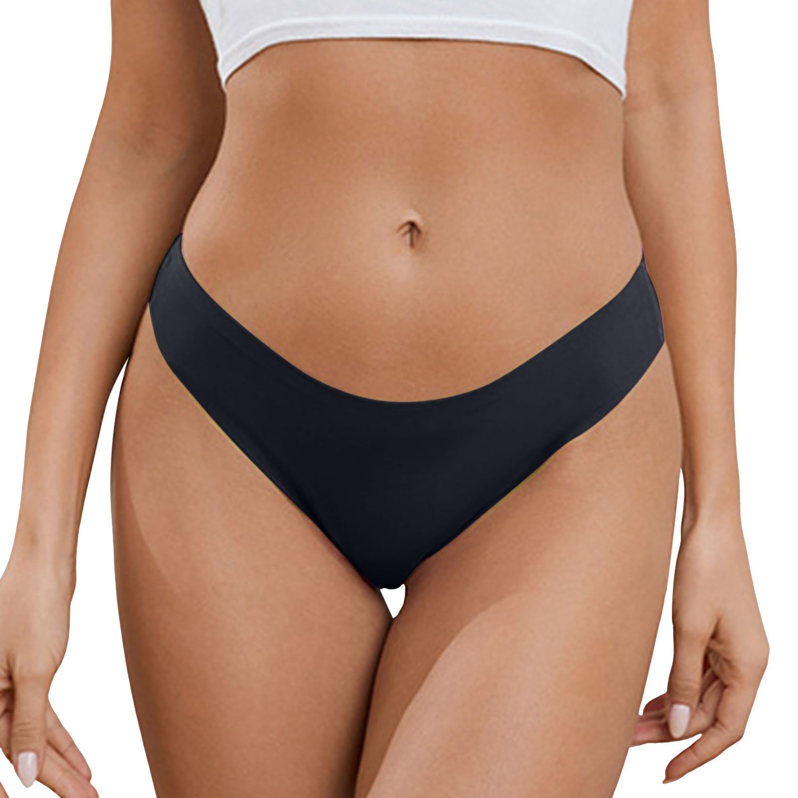 Seamless Thongs for Women No Show Thong Solid Breathable Comfortable Panties Sexy Low Rise Women Underwear