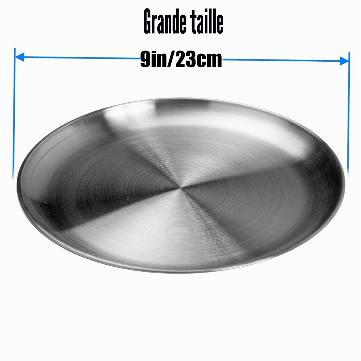Lot de 10 assiettes en acier inoxydable légères et incassables, non toxiques, passent au lave-vaisselle, sans BPA et saines
