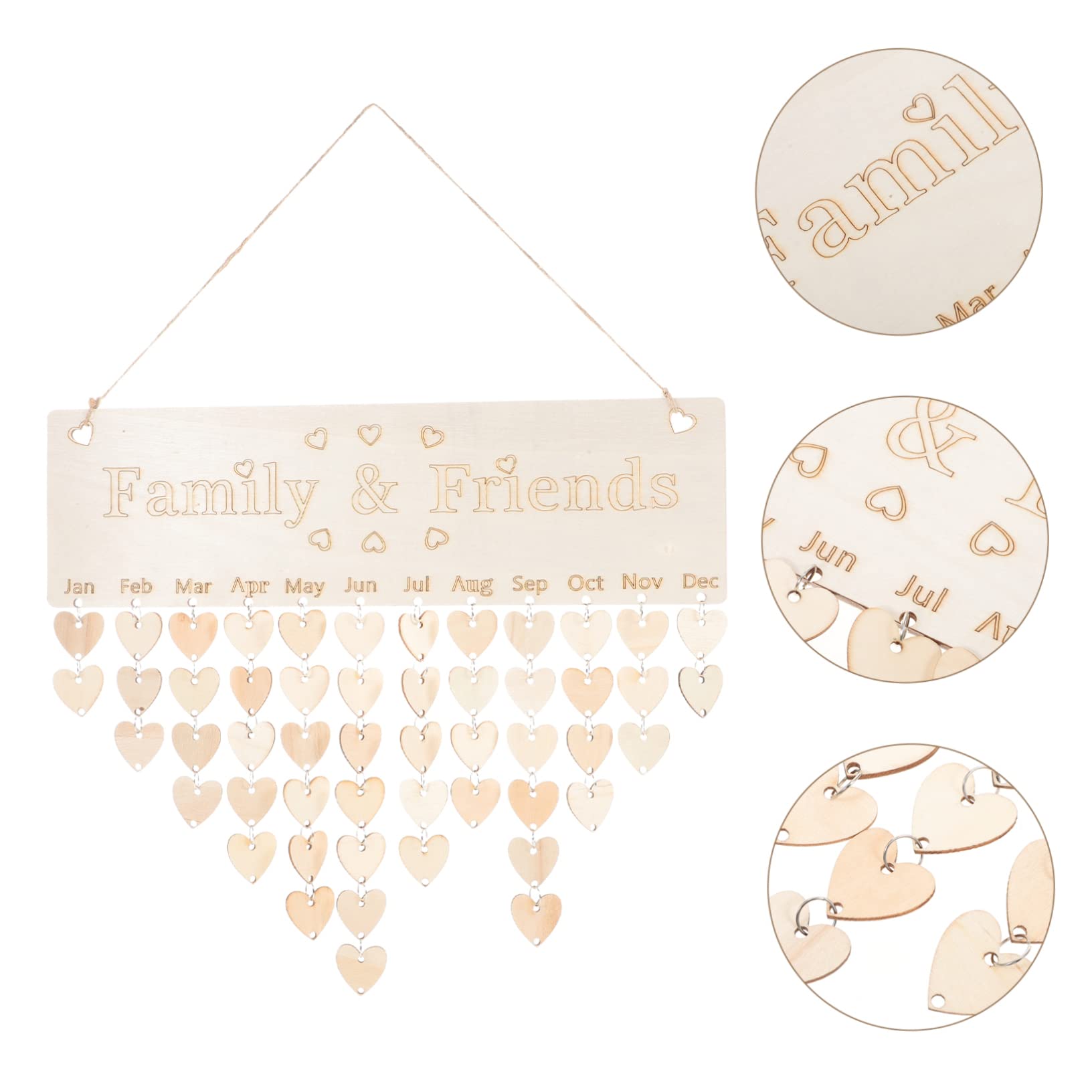 SHINEOFI 5sets Calendario Di Compleanno Legno Per Famiglia e Amici Decorazione Da Parete Per Festeggiamenti Speciali Facile Da Montare e Personalizzabile Per Famiglie Numerose