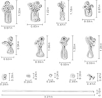 Vista 5 de Florero de flores, sellos transparentes para hacer tarjetas y decoración de álbumes de fotos, botellas de plantas pequeñas, sellos de goma, sellos