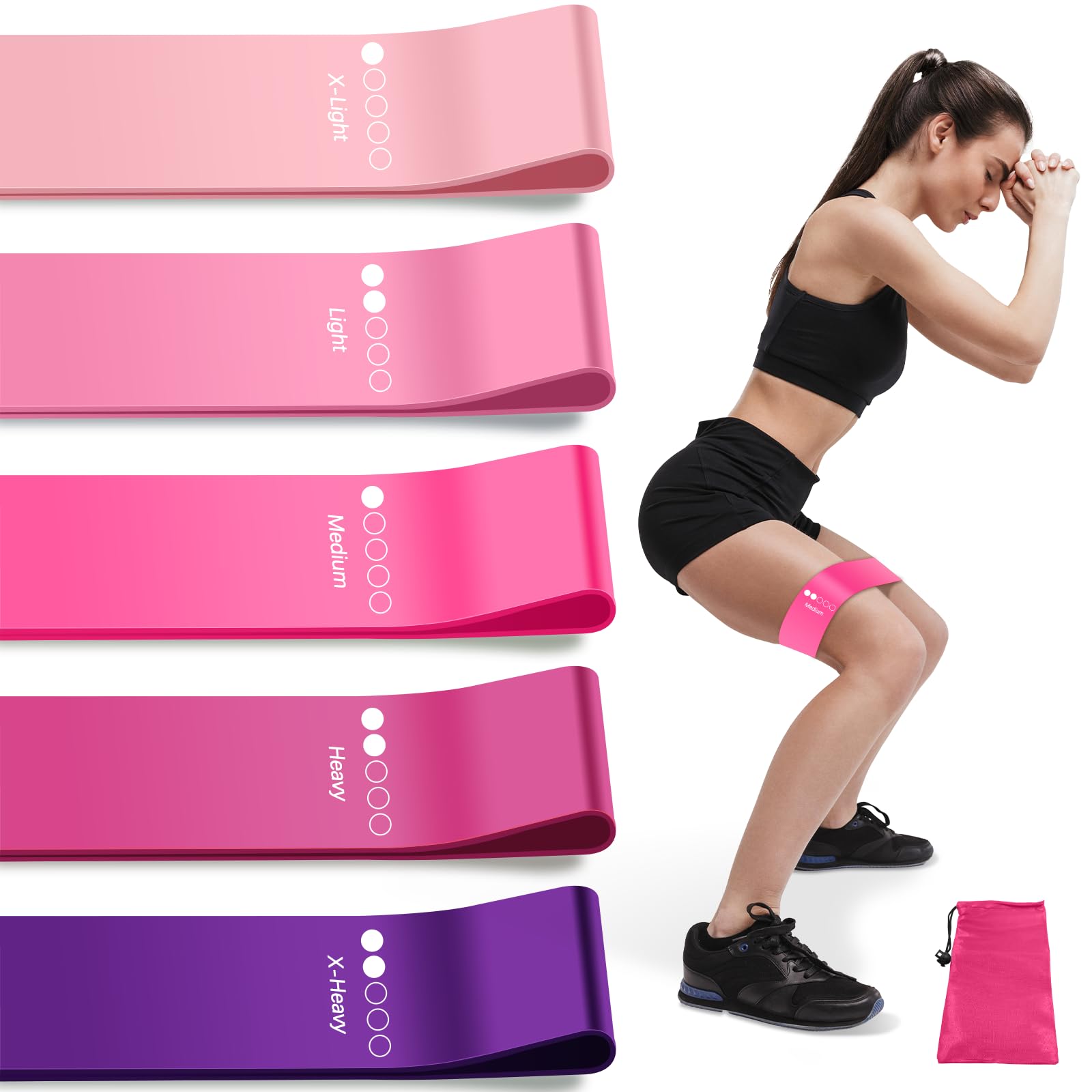 Resistance Bands for Working Out, 5 Levels Elastic Exercise Bands — Amazon image 9