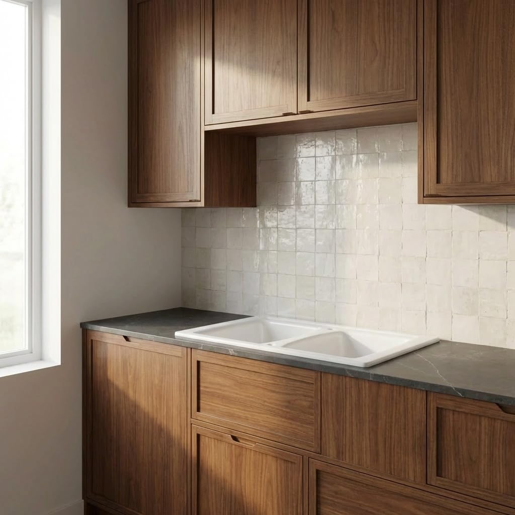 Lavello cucina da incasso in ceramica con 2 vasche 86x50 cm colore bianco - Libby