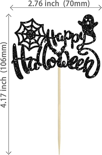 Miniatura 116 de 24 piezas de decoración para cupcakes Baby Boo con purpurina negra espeluznante y espeluznante para cupcakes de fantasmas para Halloween, baby