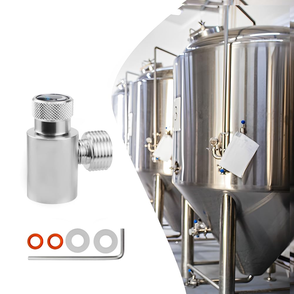 CHEVVY CO2 Zylinderadapter CO2 Zylinder CO2 Füllbehälter Druckminderer Selbst Gemachter Bierfassregler TR21-4 bis W21,8 Trapezgewinde Schnelladapter für CO2 Soda