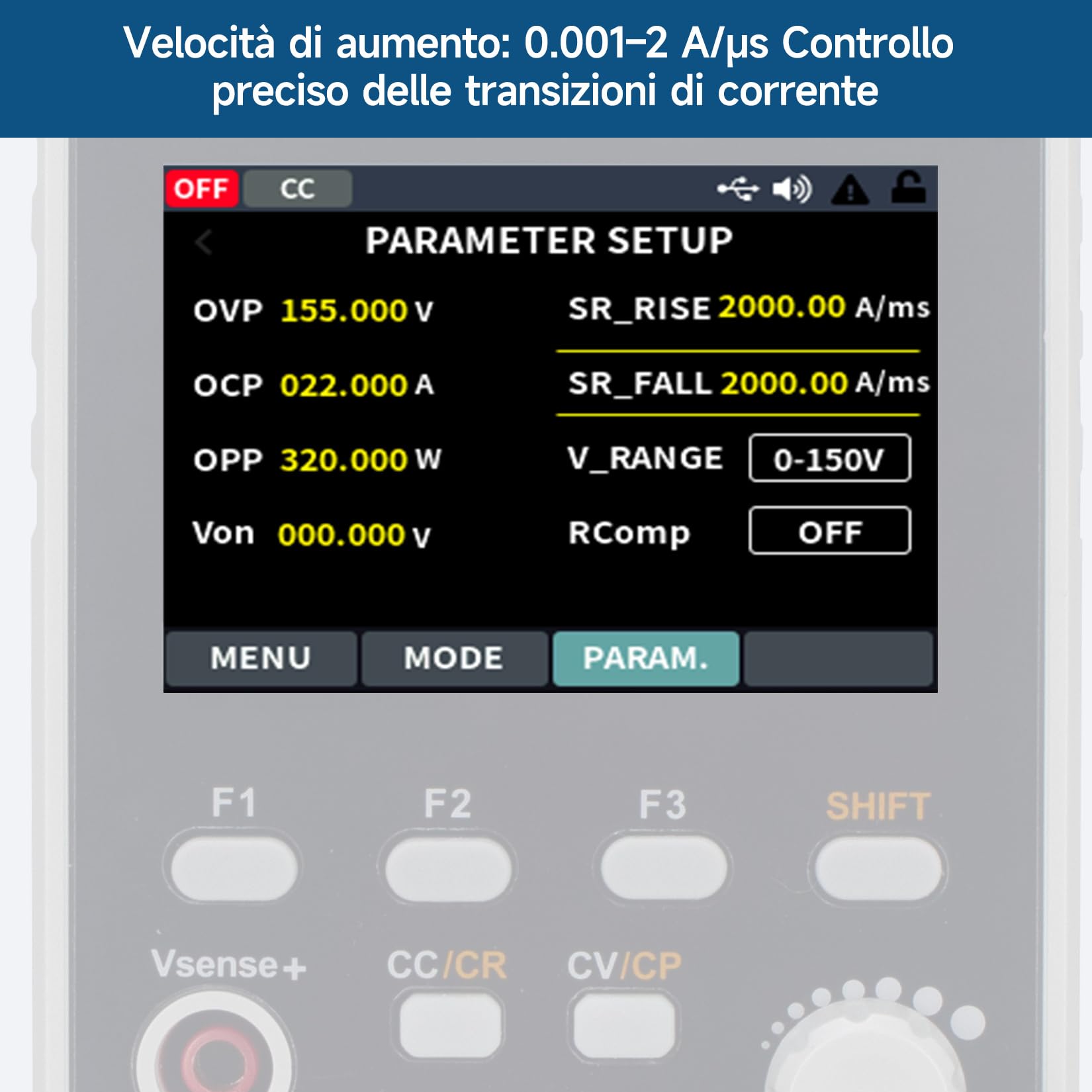 OWON OEL3030 Carico elettronico DC programmabile, 0–300V 0–30A 300W, dinamico 5 kHz, tasso di salita regolabile, USB RS232