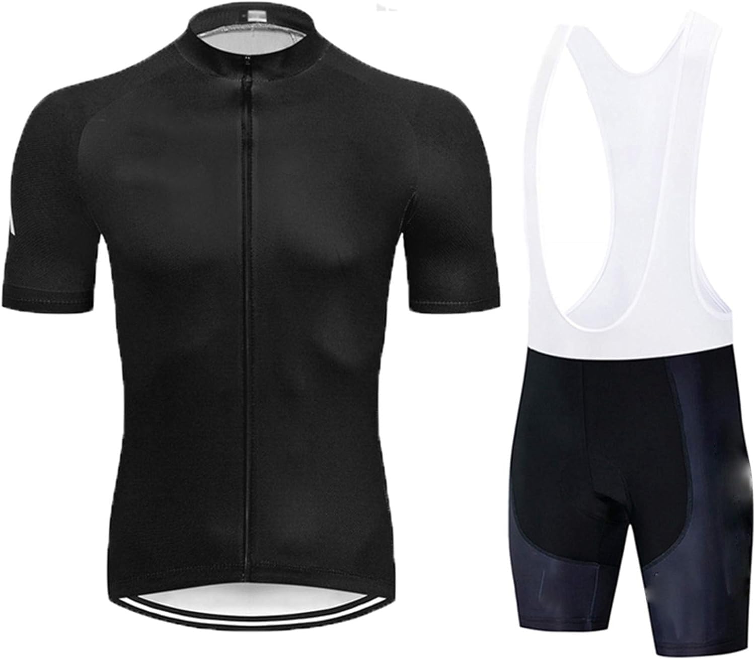 THE WHITE SHOP XL/XXL,Men's Cycling Jersey Set Road Bike Jersey Zipper Pocket Short Sleeves Cycling Kits Bib Shorts 3D Padded(Size : X-Large)(Colour：ONE)