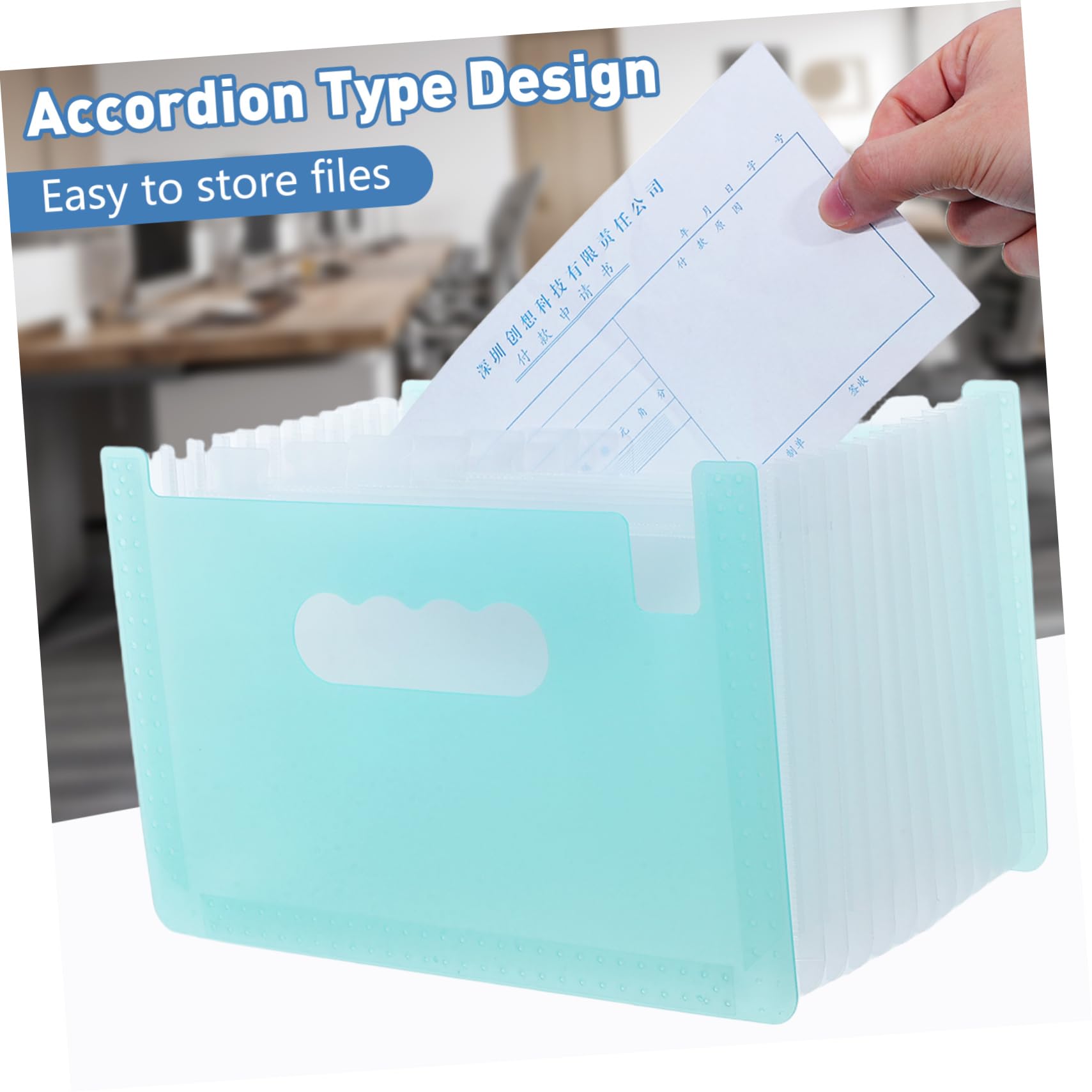 Angoily 3 Pezzi Organizzatore Ricevute Portatile Scomparti Blu Cartella per Documenti Coupon e Scontrini Resistente e Compatta per e