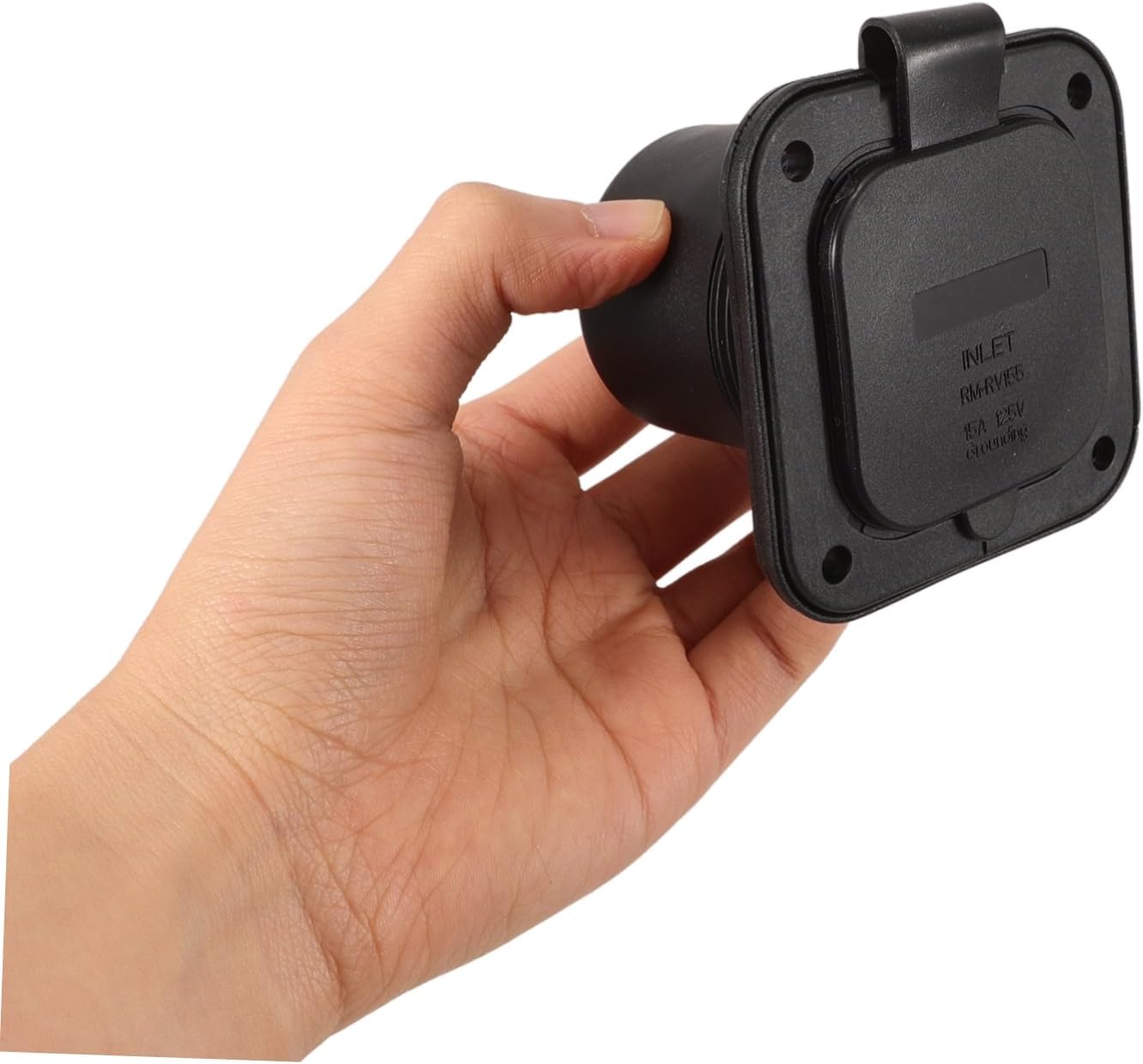 ULTECHNOVO 15a Splashproof Cap Rv Power Plug Socket Electrical Inlet for Boat Inlet Power Plug for Outdoor Use