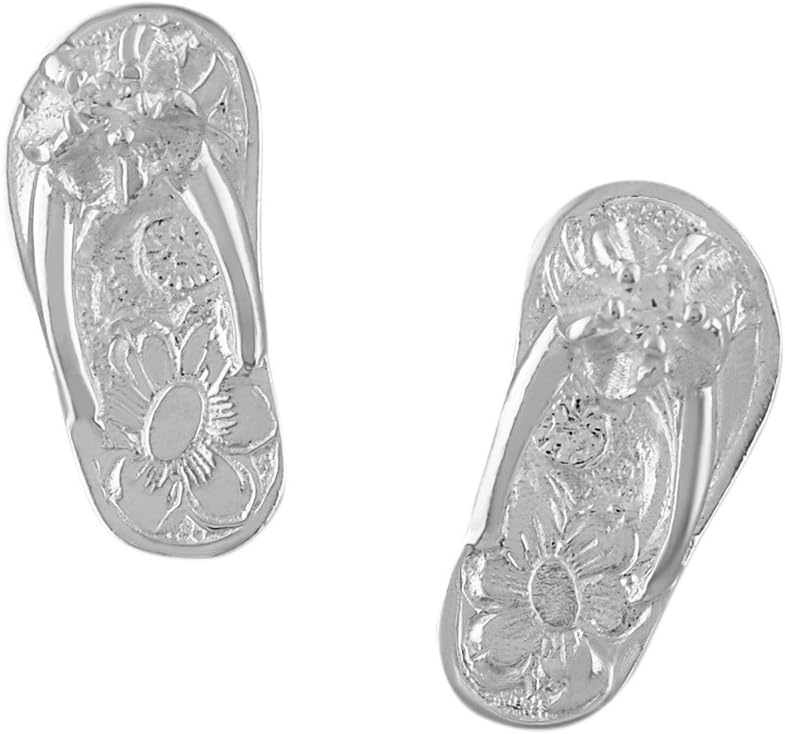 Sterling Silver Slipper Flip Flop Stud Earrings