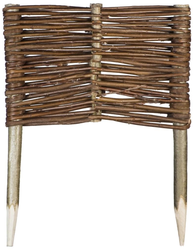 10 x Bordura da Giardino in Vimini - 20 cm x 30 cm – Steccato Decorativo, Bordo per Aiuole, Prato e Orto, Recinzione con Pioli in Faggio per Fiori, Verdure e Sentieri