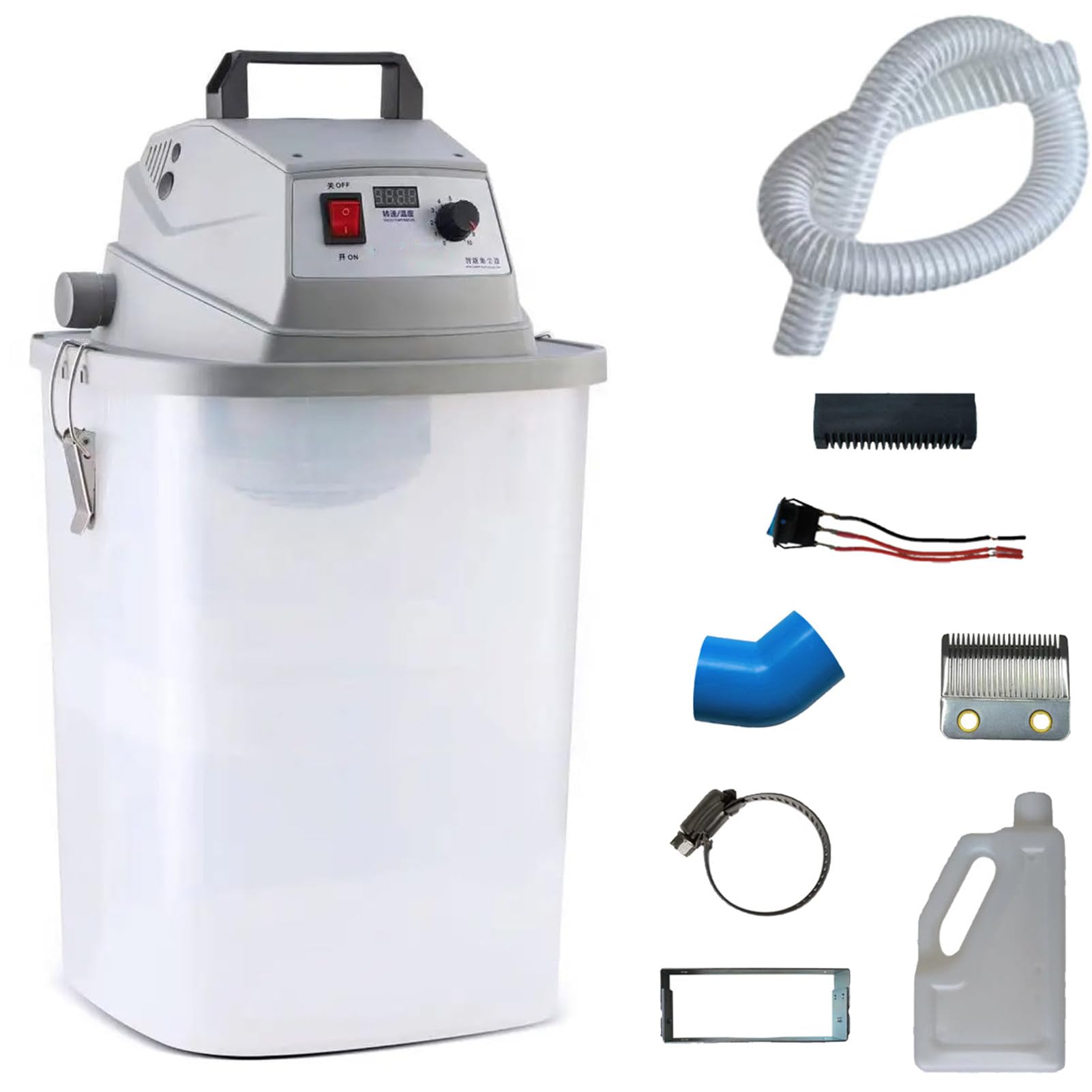 JXYQ Fabric Thread Trimming Machine, Electric Brushless Thread Trimmer with 30L Storage Bucket, Maximum Speed 28000 RPM for Efficient Garment Factory Cutting