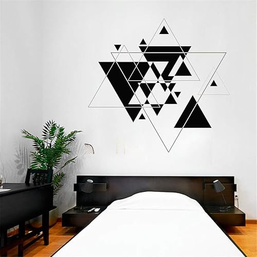 Miniatura 4 de Makeyes Adhesivo de pared de triángulos, diseño geométrico de mediados de siglo, vinilo decorativo para el hogar, decoración de dormitorio, diseño
