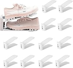 PAIDE P Shoe Organizer Shoe Storage Shoe Organizer Shoe Cabinet Shoe Rack Adjustable Height Shoe Rack Simple Shoe Rack (Pack 12, White)