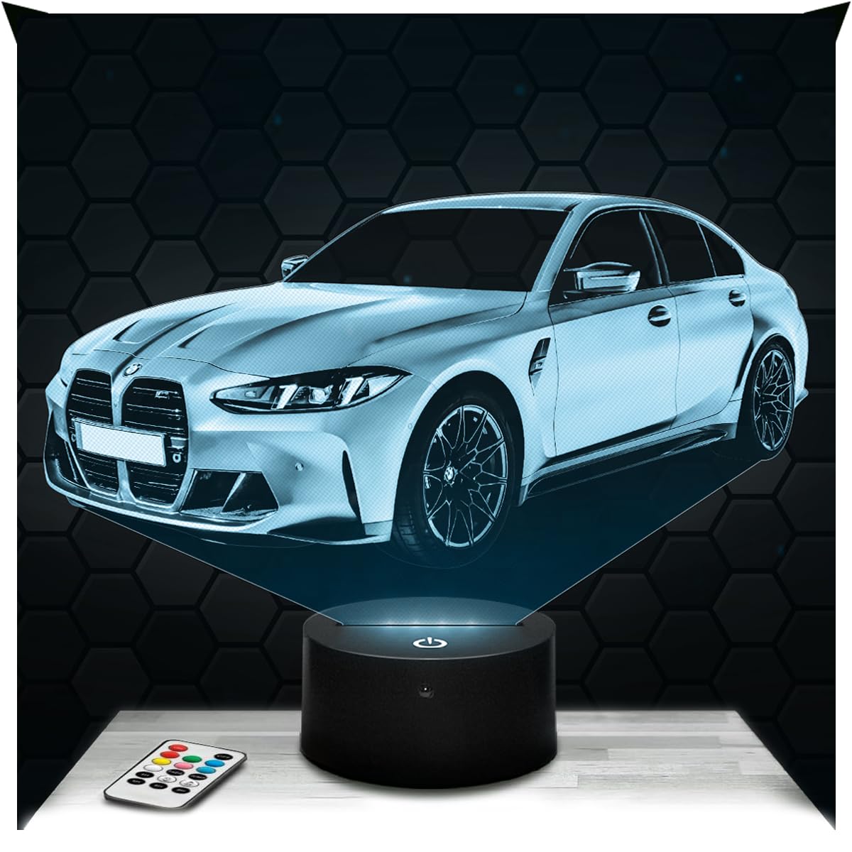 Lampephoto.fr - 3D Lamp M3 Competition German Car, Touch LED Night Light, 3D Hologram Effect, Christmas Birthday Gift Idea for Men, Bedroom Decoration Object