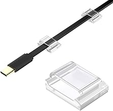 AGPTEK Cable Tidy Clip Self Adhesive 60PCS, Wire Management Holder Cord Organiser Hooks for Desk Wall Workshop Home Office Outdoor Christmas Hanging Decorations Fairy Light