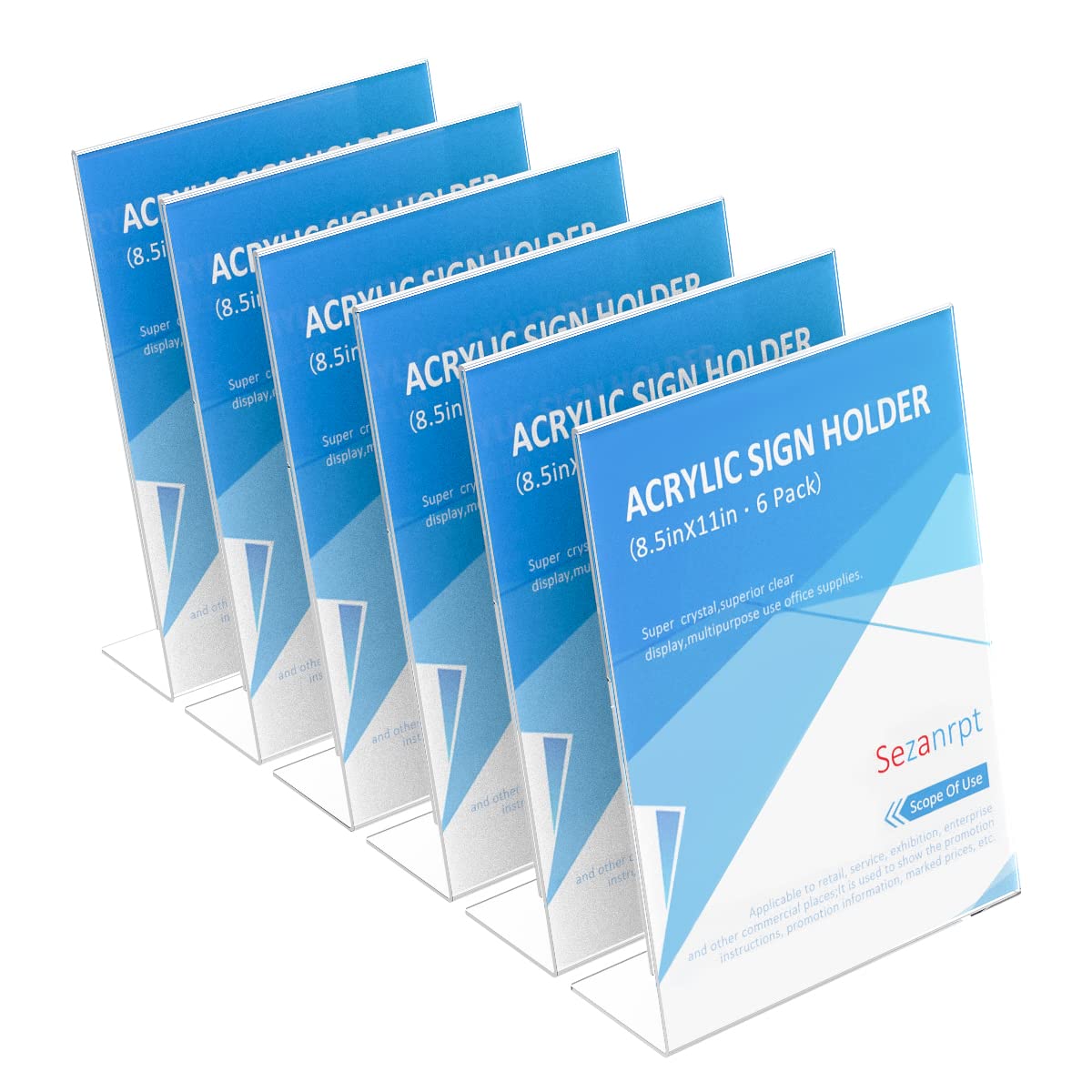 Buy Sezanrpt Clear Acrylic Sign Holder 8.5 x 11, Slanted Back Vertical