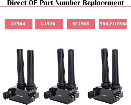Ignition Coils UF504 for 5.7 V8 Dodge Ram 1500 2500, Set of 8 | for 5.7L Hemi 2006-2010 Dodge Ram 1500 2500, 2011-2024 Ram 1500 2500, 06-14 Jeep Grand Cherokee Coil Packs, Replaces# 5C1569