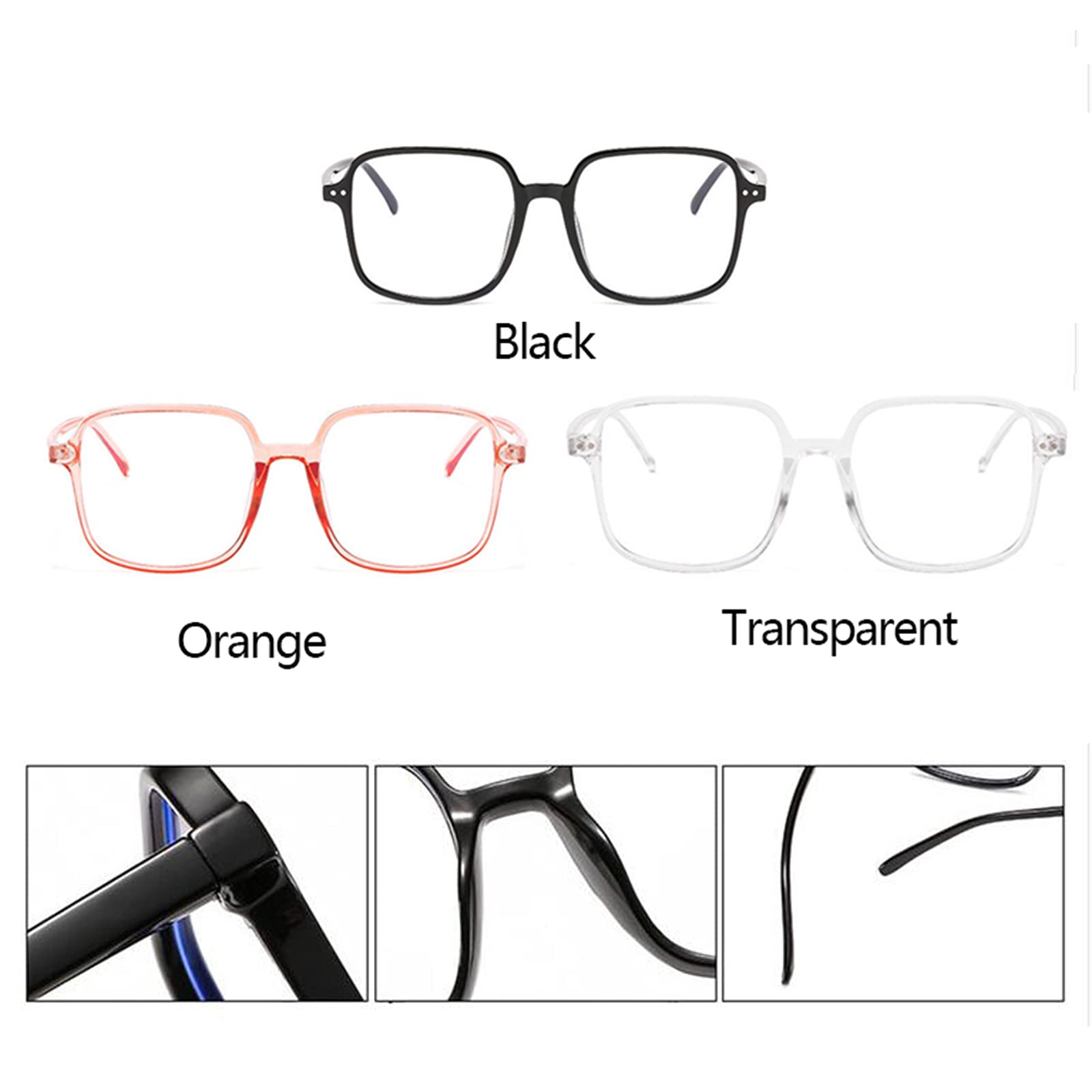 Kwadratowy Niebieski Okulary Do Czytania Blokujące Światło, Modne Okulary Do Czytania Dla Mężczyzn I Kobiet, Okulary Komputerowe Z Powłoką Antyrefleksyjną/Przeciwzmęczeniową, 0-3,5/Transpare