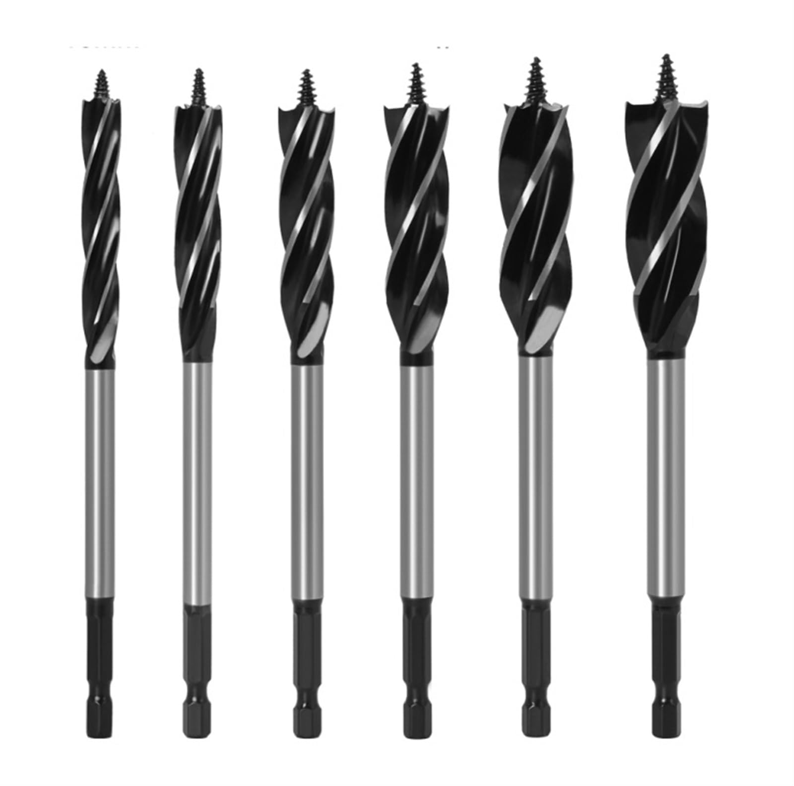 Ensemble de 4 à 9 forets hélicoïdaux for Bois Coupe Rapide, Outil Menuisier et d'ébénisterie, idéal for Le Travail du(6pcs A)