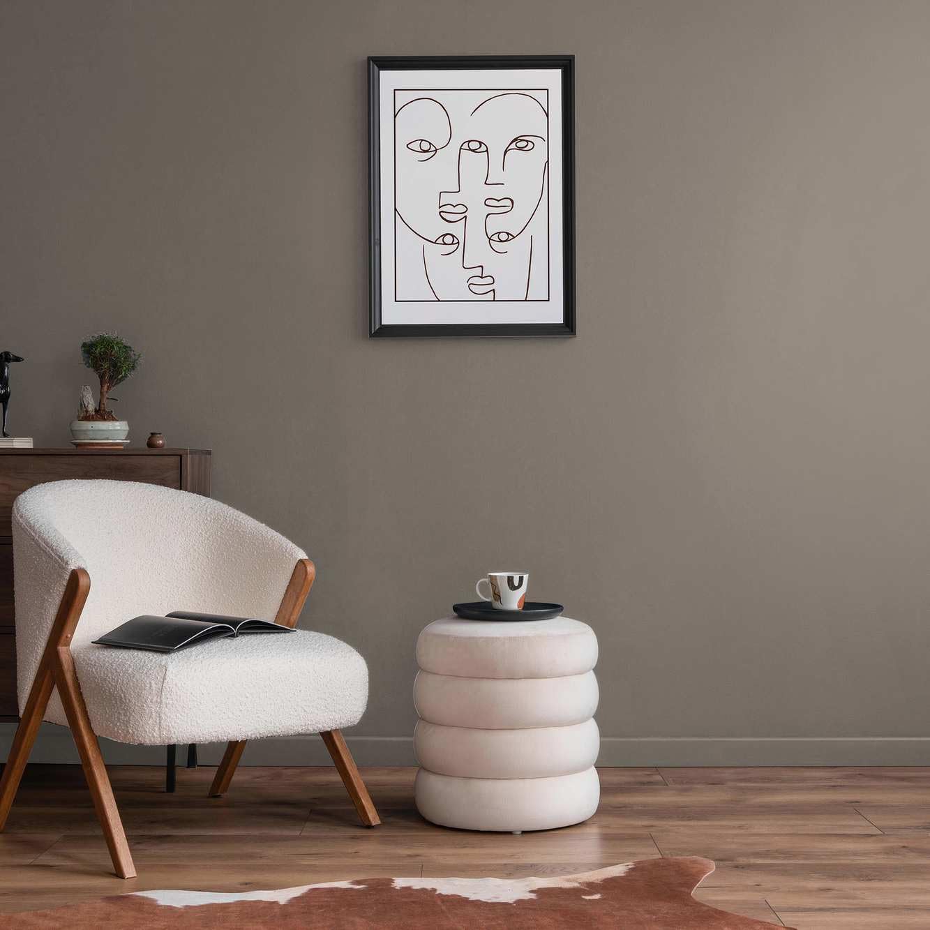 Peinture d'intérieur marron, taupe douce, peinture murale mate, lavable, peinture émulsion, faible odeur et sans solvant – Bidon de 2,5 l