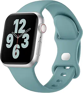 Silicone Band Compatible with Apple Watch Bands for Women 40mm 44mm 45mm 46mm 38mm 41mm 42mm 49mm Ultra Men, Sport Strap for iWatch Bands Series 10 9 8 7 6 5 4 3 SE