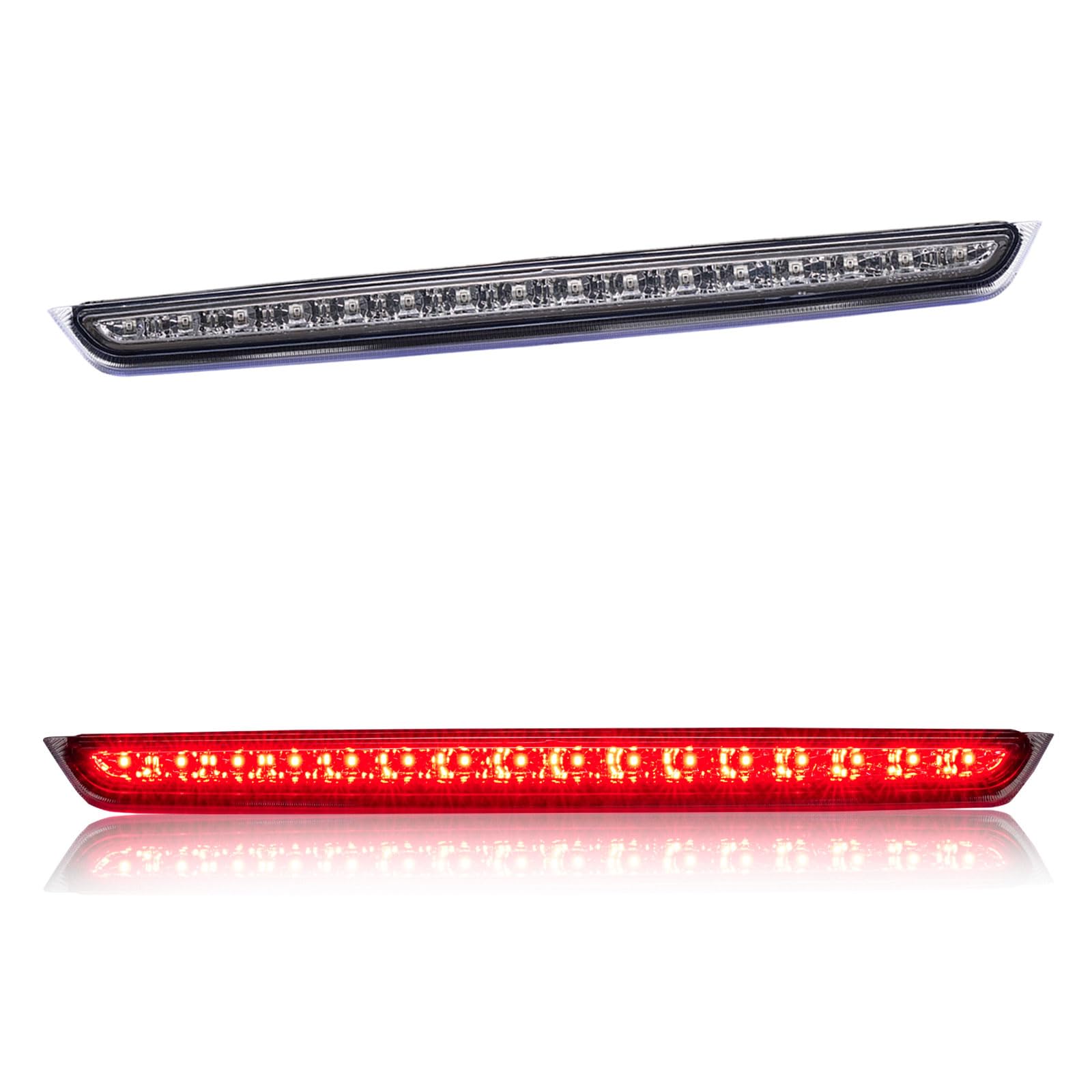 third 3rd brake light led for 2007-2014 chevy tahoe suburban/gmc yukon, high mount rear brake lights assembly for 07-14 yukon xl, waterproof center cab lamp stop light (clear)