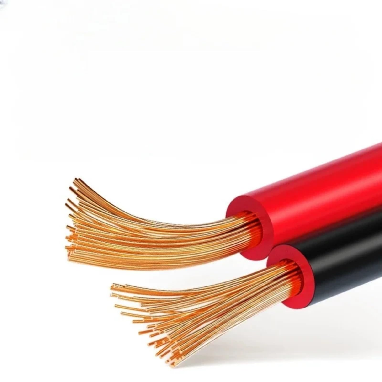Elektrokabel 5/10 m B, 2 Leitungen, 12, 14, 16, 18, 20, 22 AWG, PVC, LED (Rot und Schwarz; 10 Meter; 16 AWG 1,0 mm²)