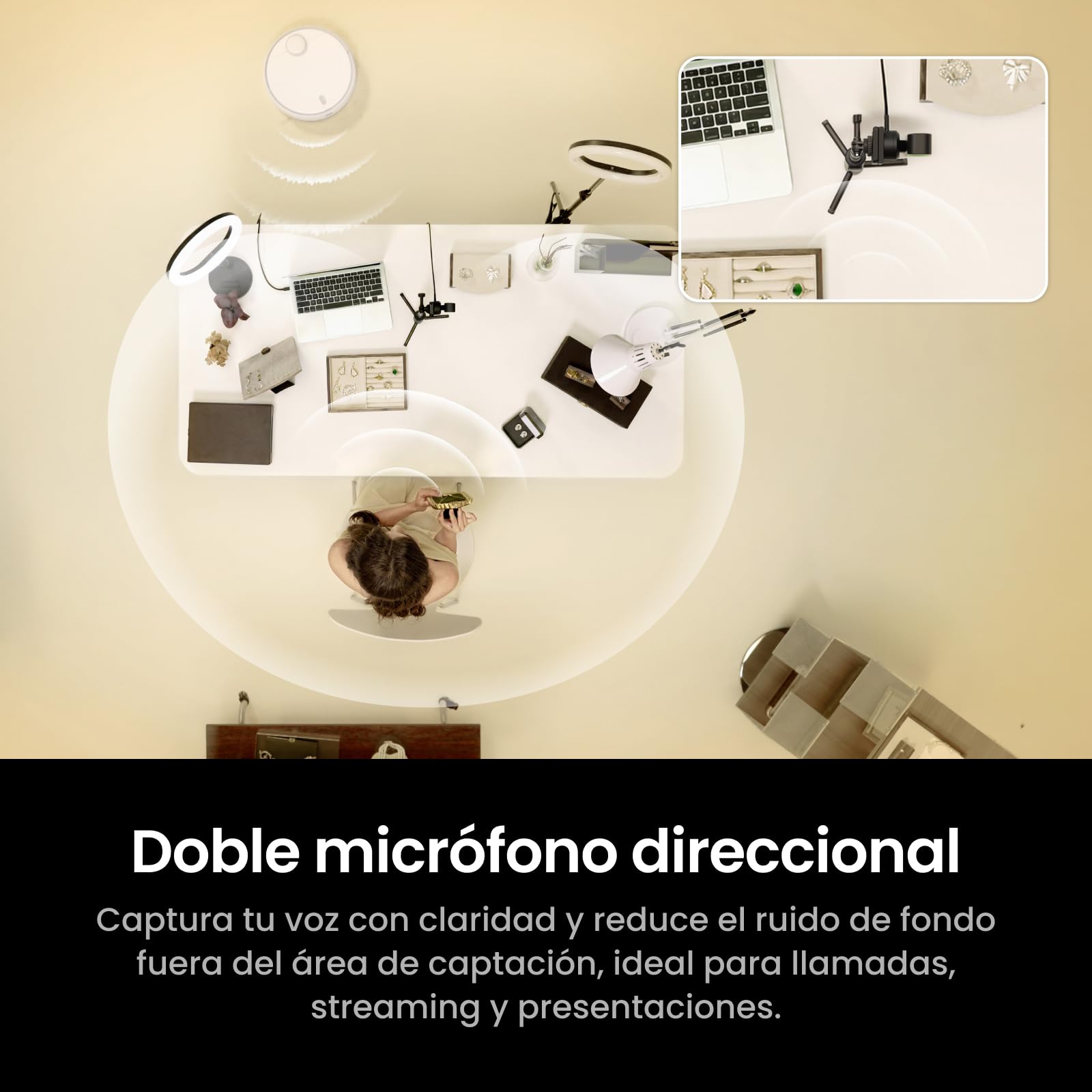 Insta360 Link 2C Pro Blanco ártico - Webcam 4K para PC/Mac