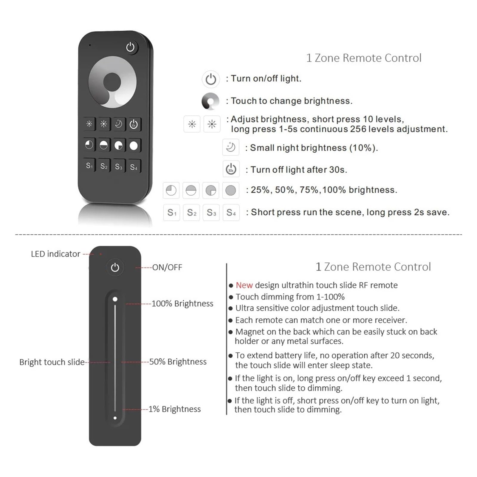 V1 LED-Dimmerschalter 12 V 24 V PWM 2,4 G LED Touch-Fernbedienung 5 V 36 V Dimmer for monochrome 2835 5050 COB-LED-Lichtleisten-LED-Controller | V1 Receiver Only