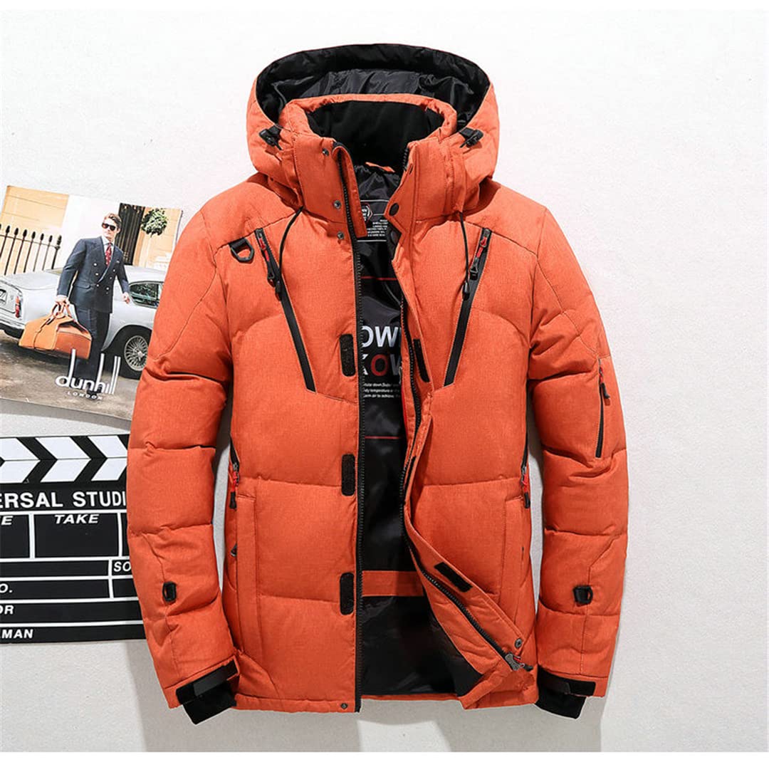 Veste d'hiver épaisse et chaude pour homme avec capuche en duvet de canard épais, parka décontractée avec de nombreuses poches