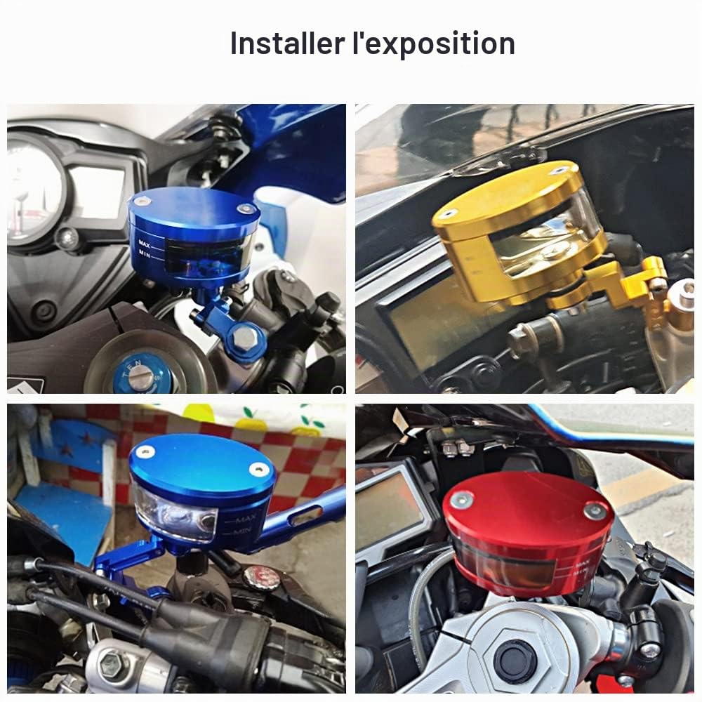 Windance Réservoir universel de liquide de frein et d'embrayage pour motocyclette (Noir)