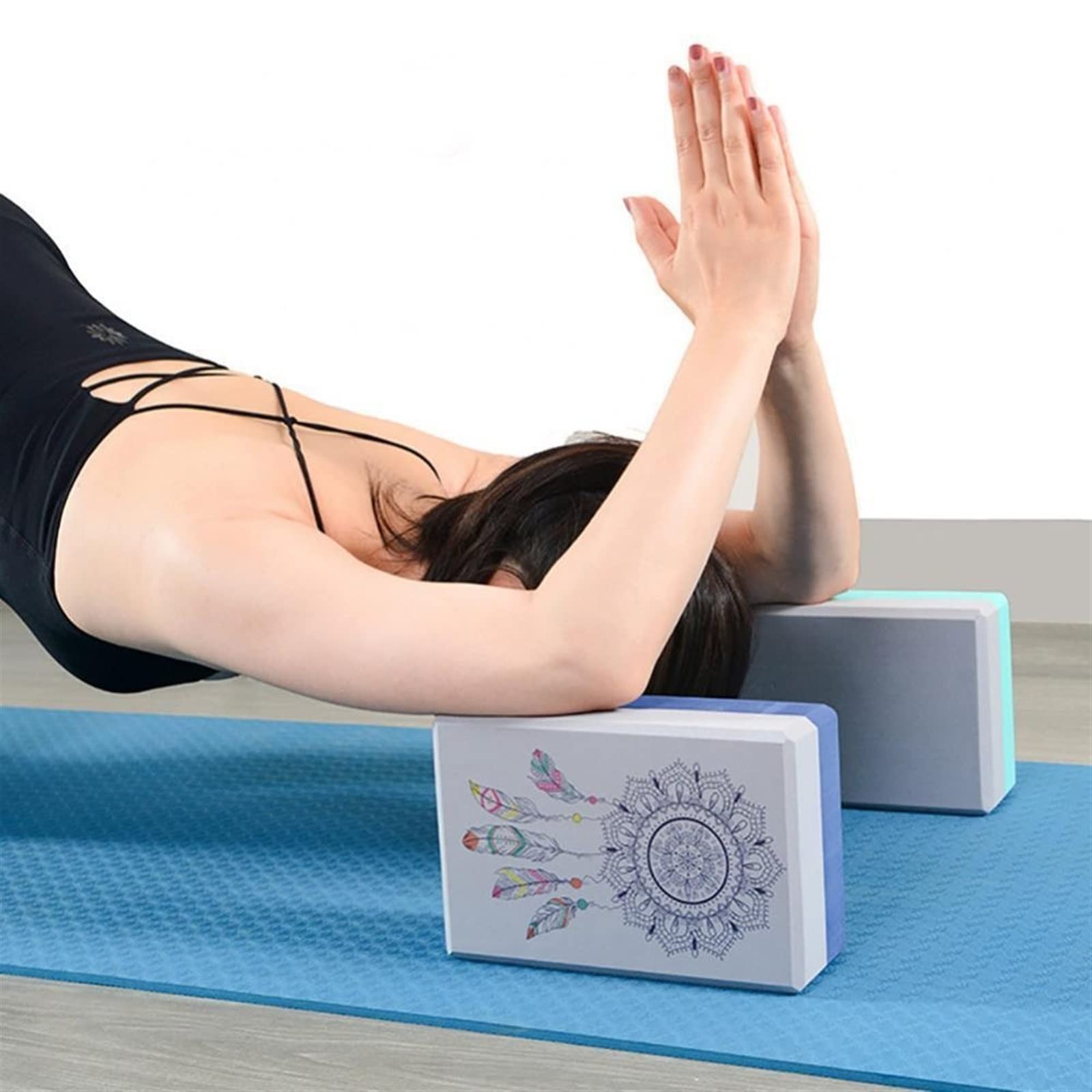 JINGYAN Bloki do jogi Gym Blocks Foam Brick Yoga Block Stretching Aid Pilates Exercise Fitness Tool Bolster Pillow