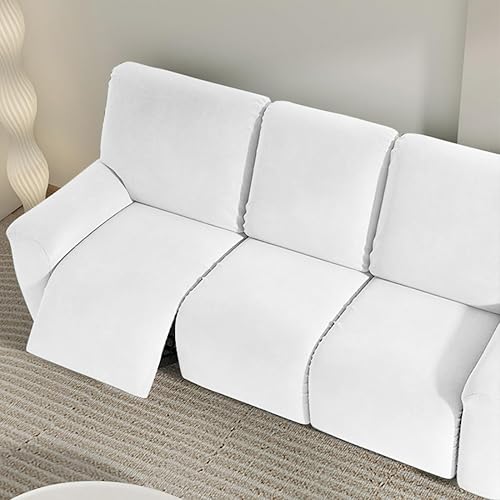 Miniatura 2 de vctops Fundas para sofá reclinable de 3 cuerpos, de punto, elásticas, suaves, lisas, antideslizantes, para sofá, protector de muebles con parte
