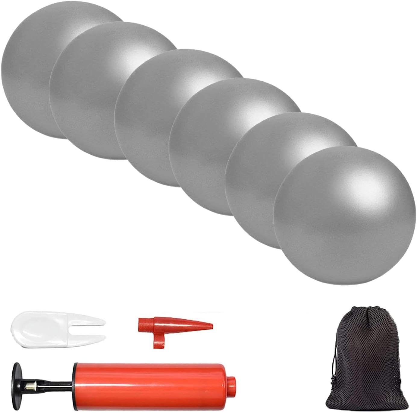 Small Exercise 9 Inch Yoga Ball for Pilates, Barre & Physical Therapy Includes Air Pump Anti-Burst Easy to Inflate