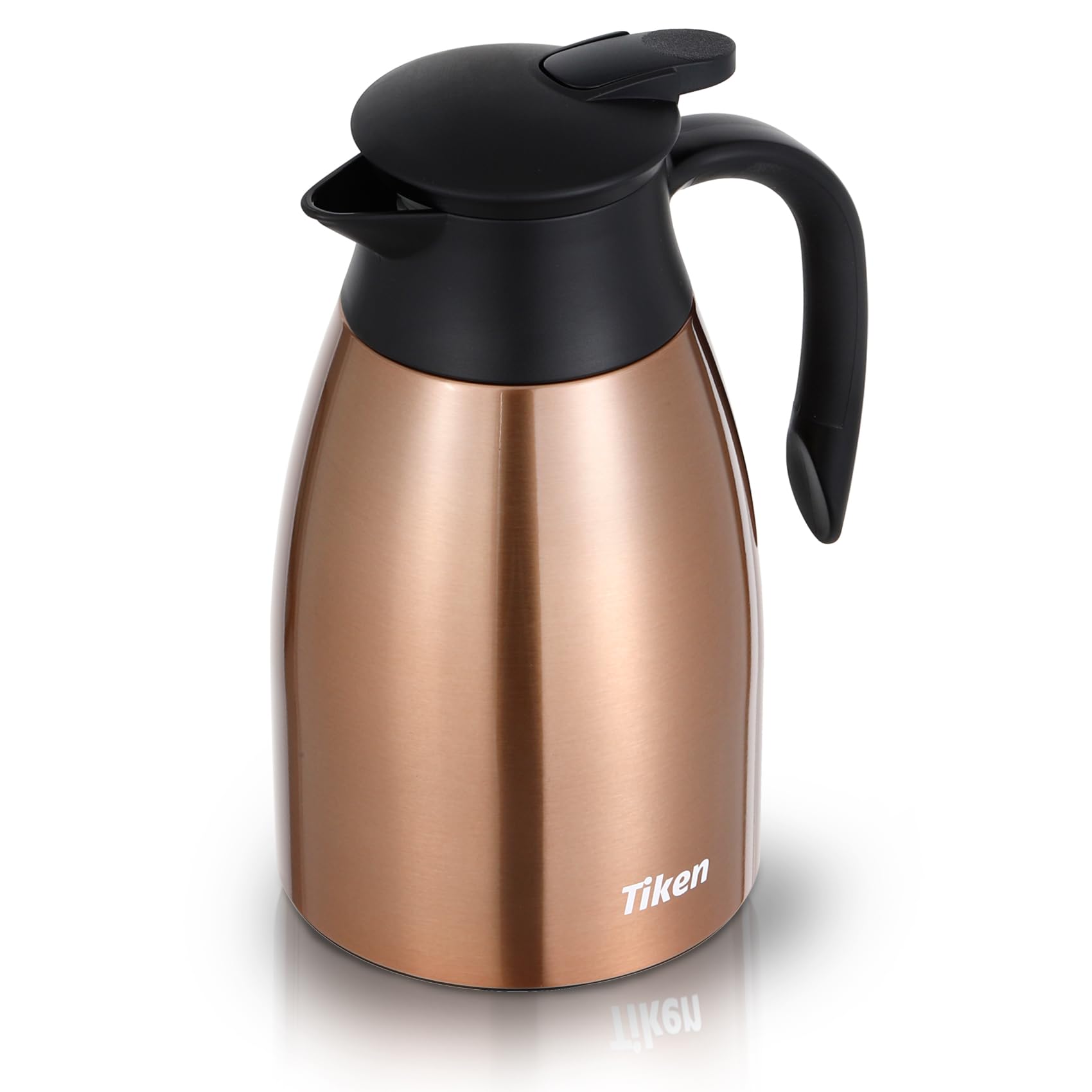 Tiken 1.5L Thermal Coffee Carafe Jug, Stainless Steel Insulated Vacuum Coffee Pot Flask for Tea Hot and Cold Drinks