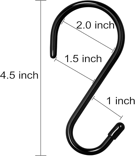 Miniatura 2 de Paquete de 18 ganchos grandes en S para colgar, gancho en S resistente de 4-12 pulgadas, resistente al óxido, ganchos en S de metal antideslizante