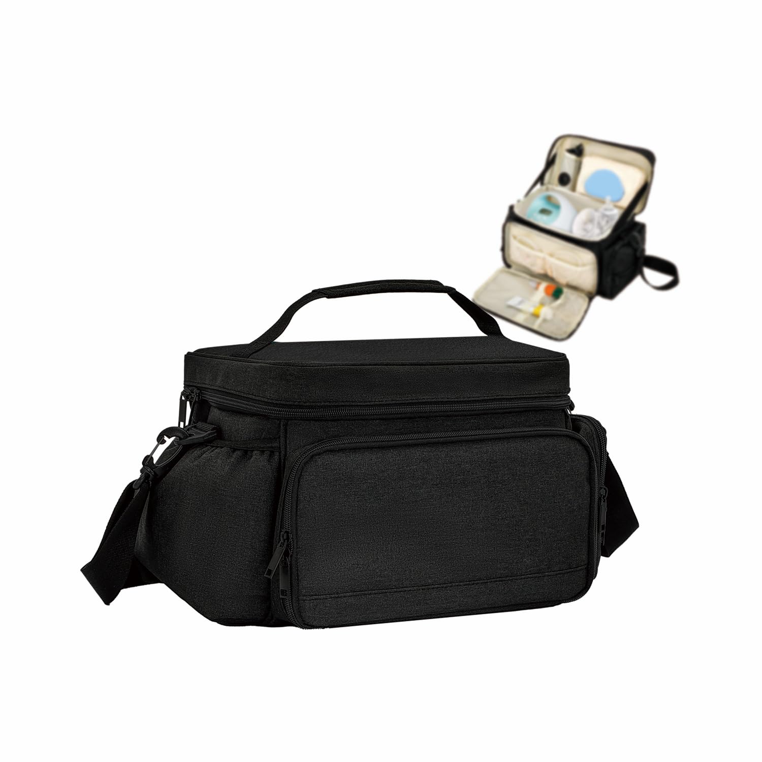 Sac à lait compatible avec Spectra S1/S2 et Medela, sac à langer Mama, pour le travail et les voyages avec compartiment isotherme isotherme, sac de rangement pour tire-lait uniquement