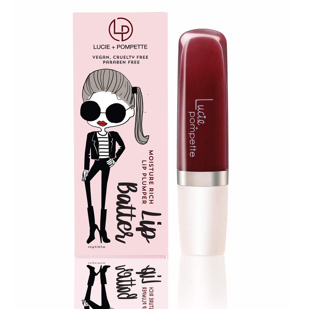 Beauty Lip Batter 3-in-1 Plumper-Gloss-Balm Sheer Subtle Shimmer in Can Can - Sheer, Warm Berry (.16 oz)
