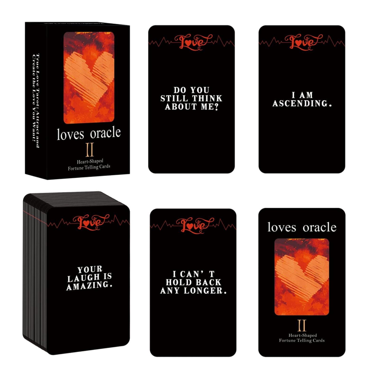 MAKABEE 56 Love Oracle Cards,Twin Flame Oracle Deck,Tarot for Beginners,Easy to Shuffle and Carry,Tarot Cards with Meanings on Them (Second Edition)