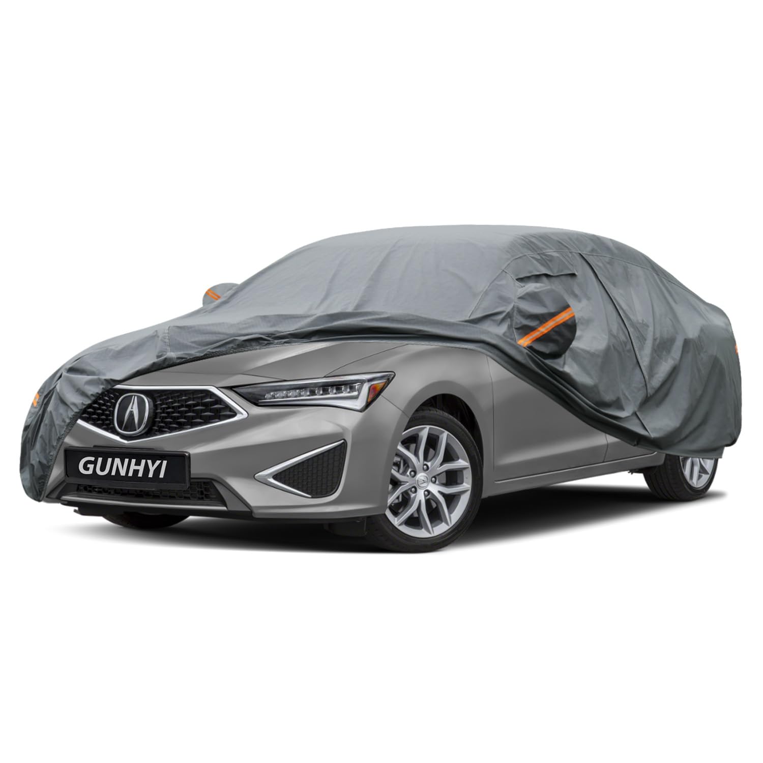 GUNHYI Premium Car Cover Custom Fit Acura ILX, 16 Layers Heavy Duty Car Cover Waterproof All Weather with Zipper Door for Sun Rain Snow Dust Uv Protection